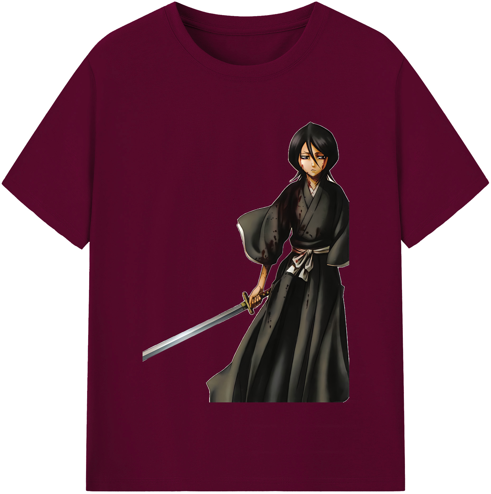 （画像用） ブリーチ 朽木ルキア BLEACH Kuchiki Rukia レディースカジュアルプリントTシャツ（綿100％）